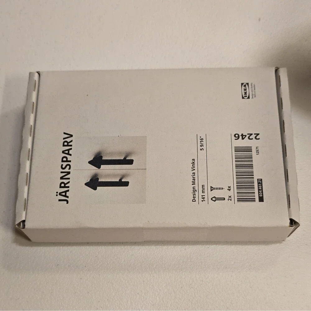 NEW IKEA JÄRNSPARV Black Matte Metal Screw-On Furniture Handles 141mm 2-Pack